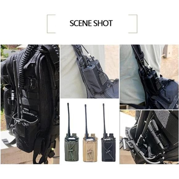 1000D Nylon Outdoor Tactical Pouch Sports Military Molle Radio Walkie Talkie - Picture 5 of 7